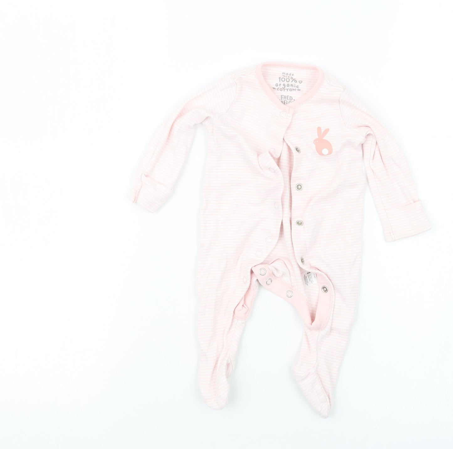 F&F Girls Pink Striped  Babydoll One Piece Size 0-3 Months