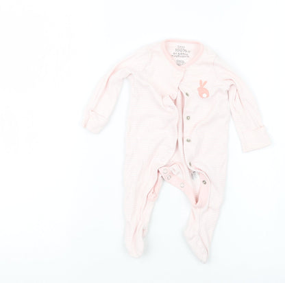 F&F Girls Pink Striped  Babydoll One Piece Size 0-3 Months