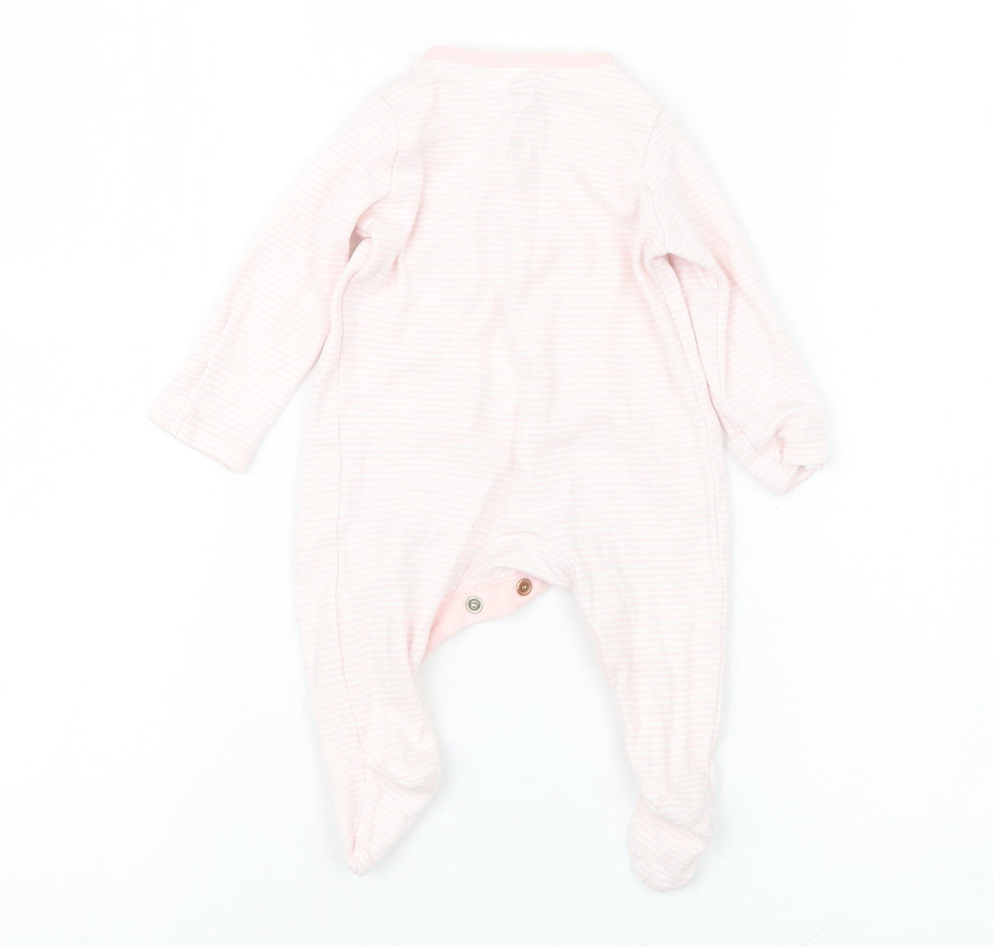 F&F Girls Pink Striped  Babydoll One Piece Size 0-3 Months