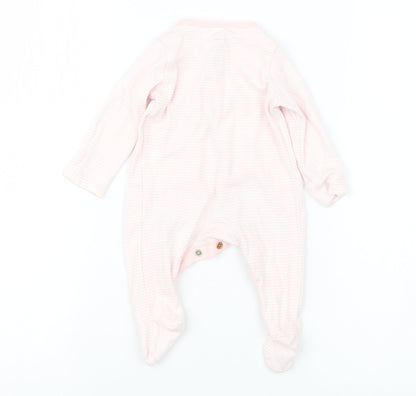 F&F Girls Pink Striped  Babydoll One Piece Size 0-3 Months