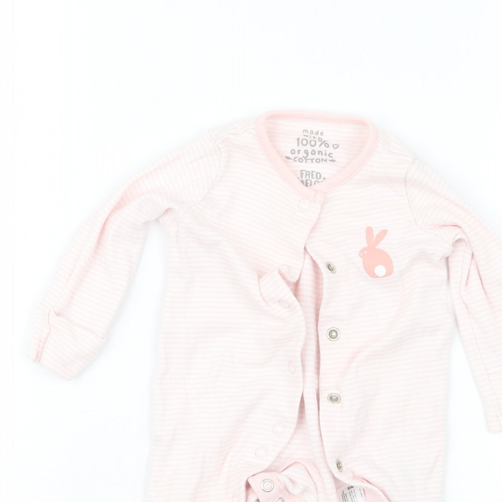 F&F Girls Pink Striped  Babydoll One Piece Size 0-3 Months