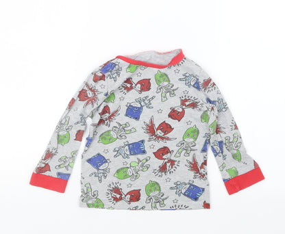 Preworn Boys Grey Geometric   Pyjama Top Size 2-3 Years