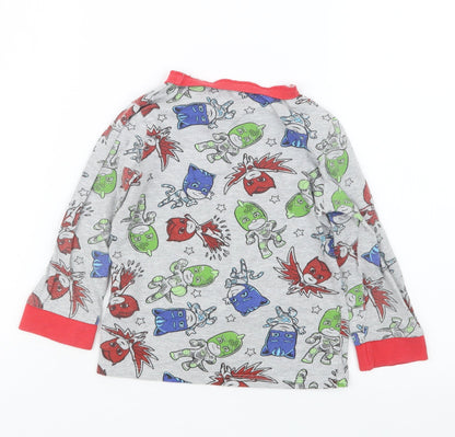 Preworn Boys Grey Geometric   Pyjama Top Size 2-3 Years