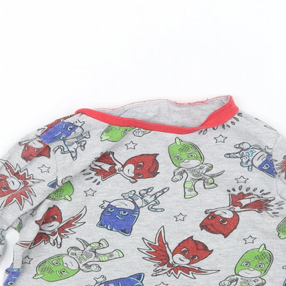 Preworn Boys Grey Geometric   Pyjama Top Size 2-3 Years