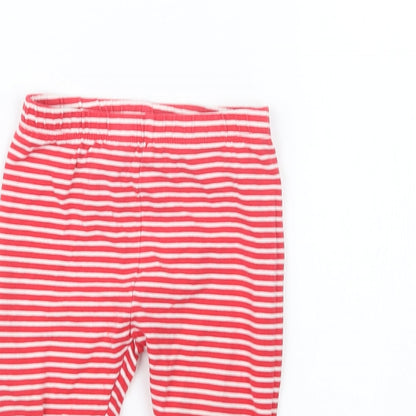 TU Girls Red Striped  Capri Trousers Size 12-18 Months  - Christmas
