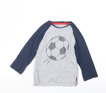 Mothercare Boys Grey Geometric  Babydoll Pyjama Top Size 18-24 Months