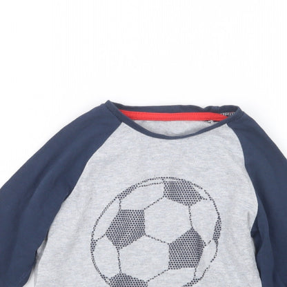 Mothercare Boys Grey Geometric  Babydoll Pyjama Top Size 18-24 Months