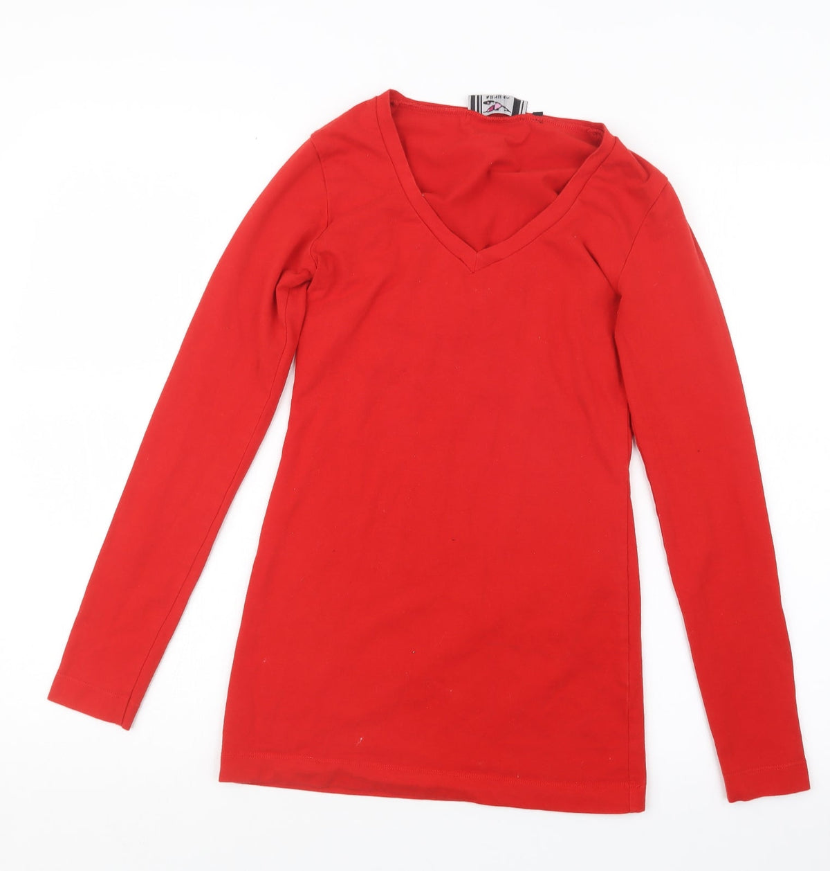 Additional front view of YLondon women’s red basic t-shirt, size S