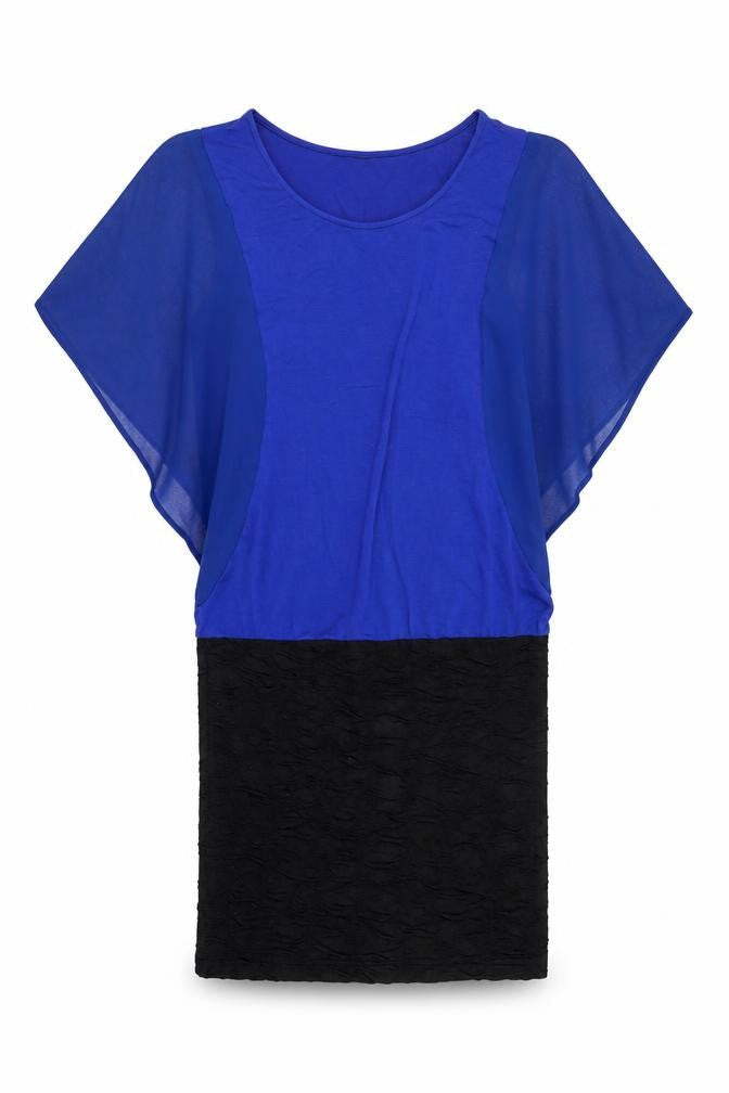 Front view of Zebra women’s blue t-shirt dress, size S