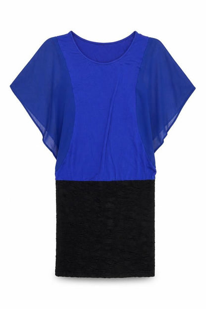 Front view of Zebra women’s blue t-shirt dress, size S