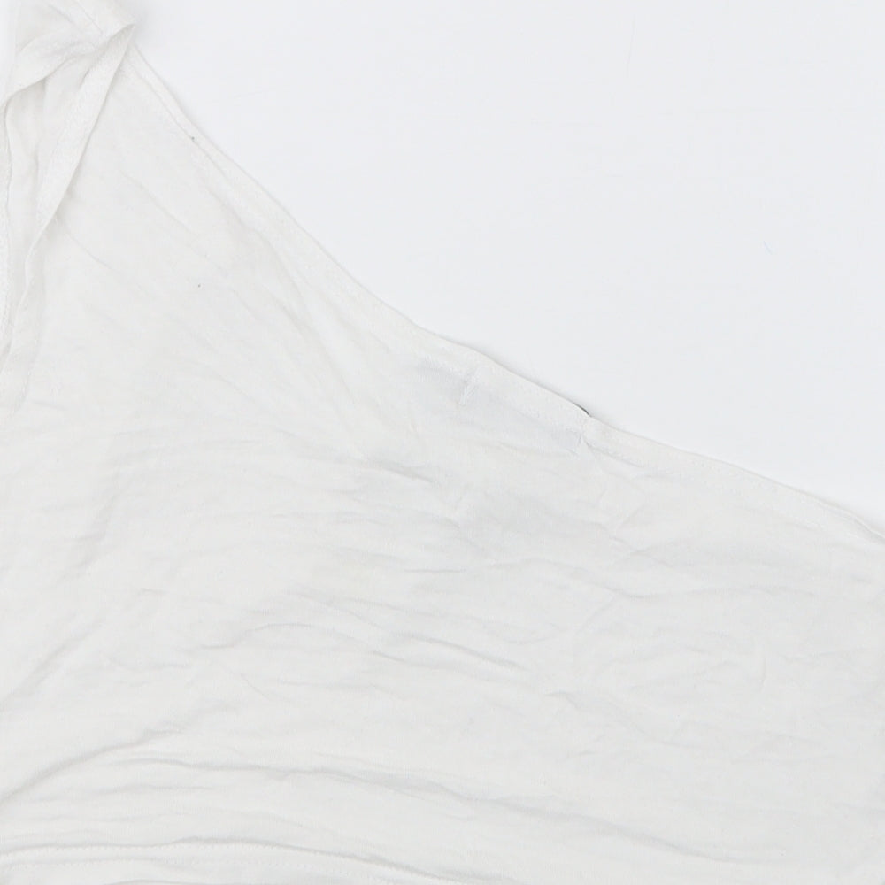Womens UK Size 10 PRETTYLITTLETHING White Cropped T-Shirt