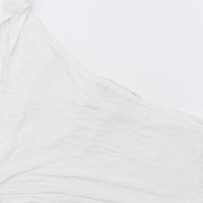 Womens UK Size 10 PRETTYLITTLETHING White Cropped T-Shirt