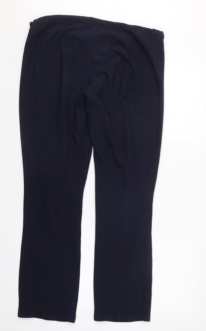 Womens UK Size 14 Preworn Regular Fit  Blue Trousers