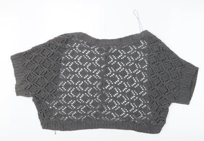 Womens UK Size L Editions Grey Cardigan Jumper