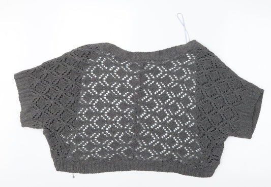 Womens UK Size L Editions Grey Cardigan Jumper