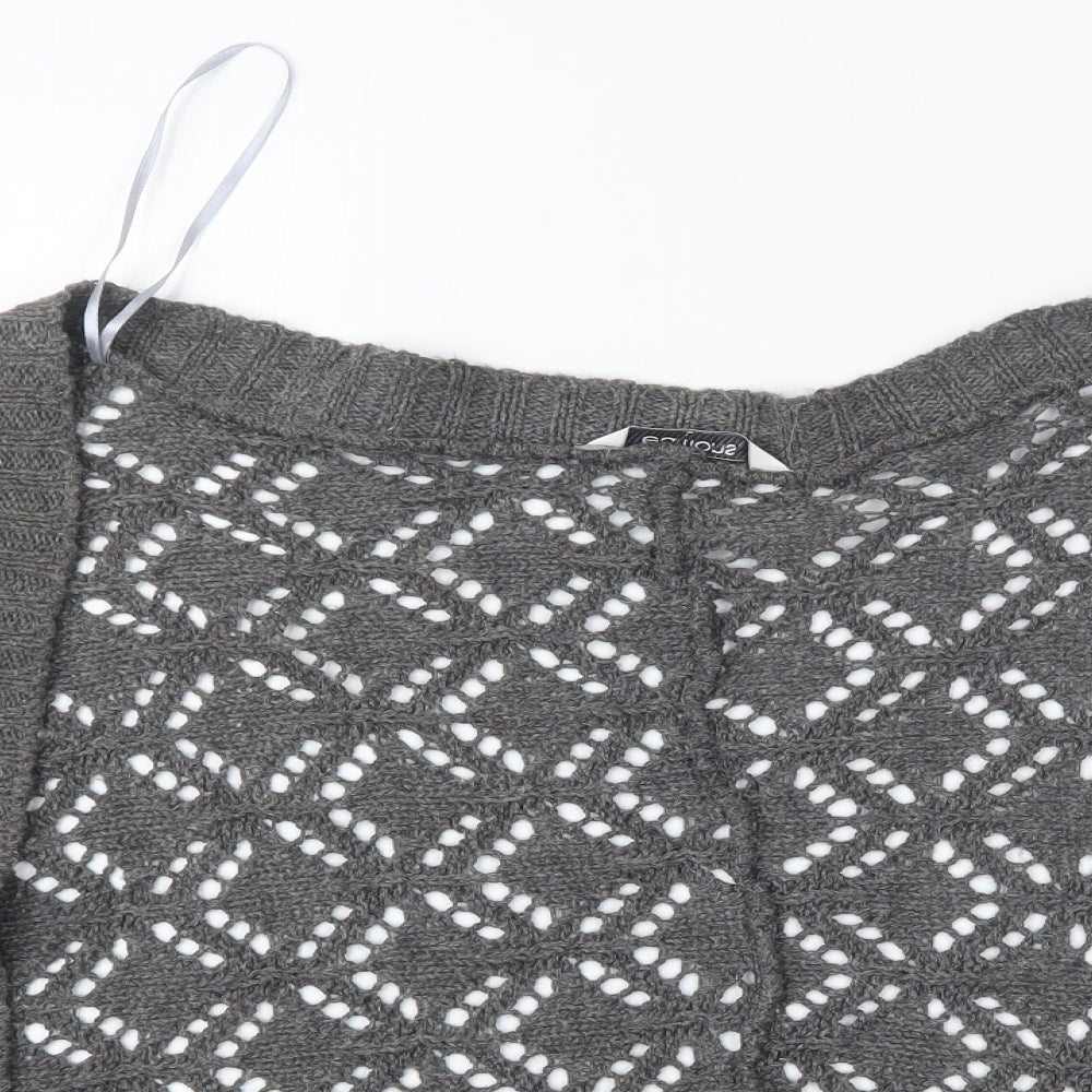Womens UK Size L Editions Grey Cardigan Jumper