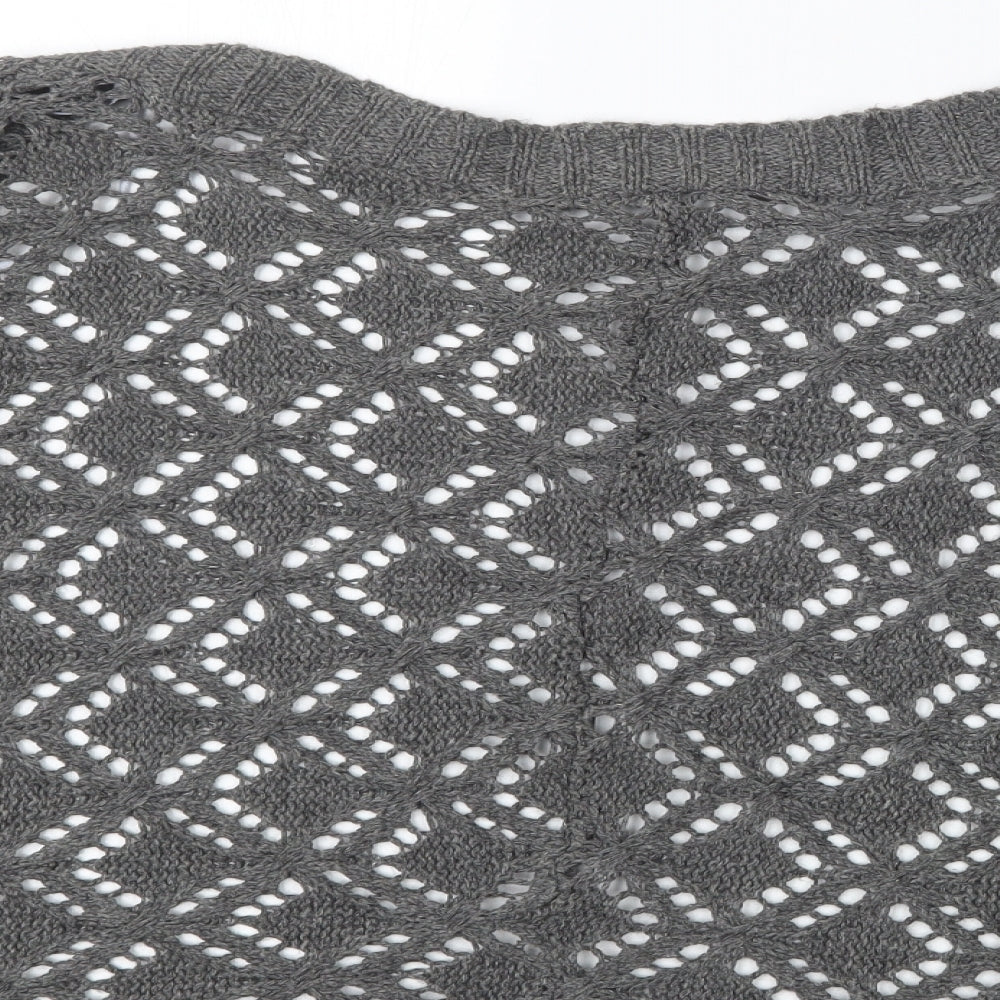 Womens UK Size L Editions Grey Cardigan Jumper