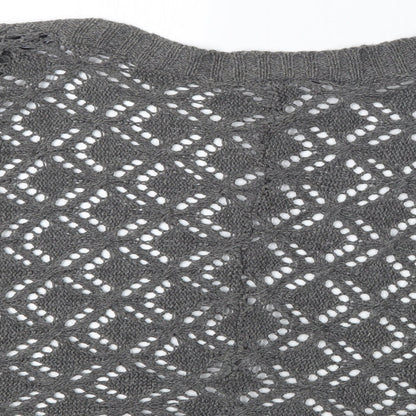 Womens UK Size L Editions Grey Cardigan Jumper
