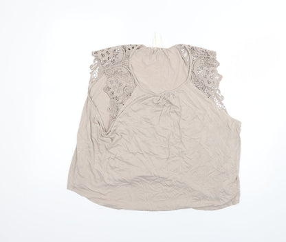 Womens UK Size XL H&M Beige Basic Blouse