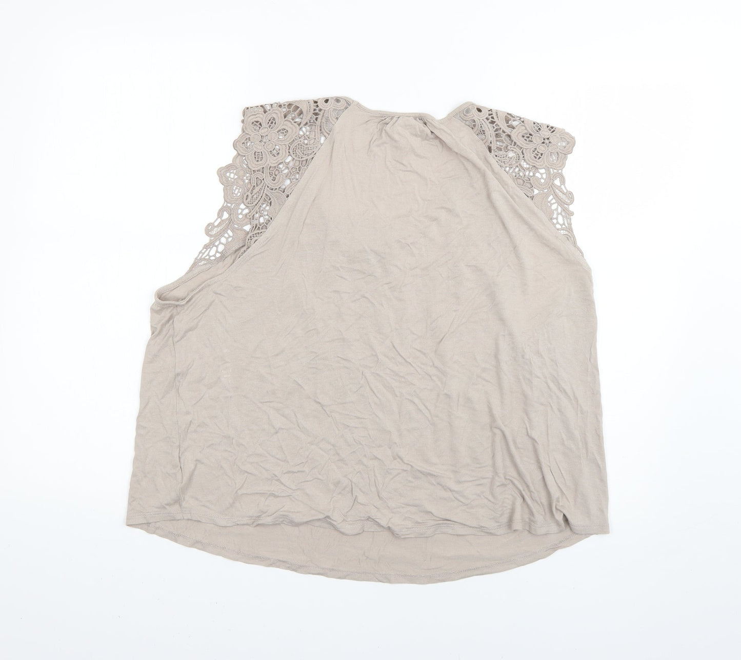 Womens UK Size XL H&M Beige Basic Blouse