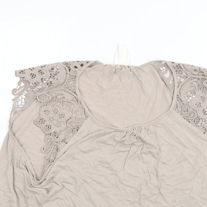 Womens UK Size XL H&M Beige Basic Blouse