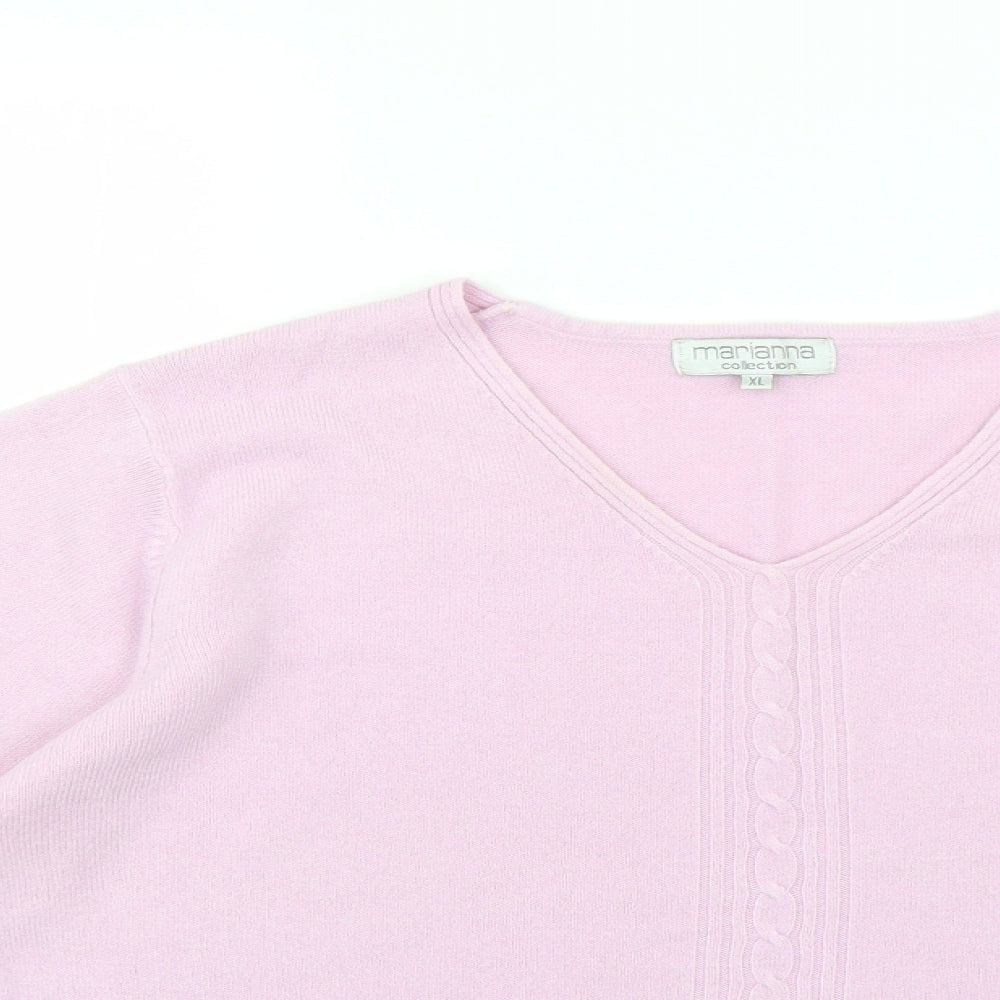 Close-up detail of marianna women’s purple jumper, size XL