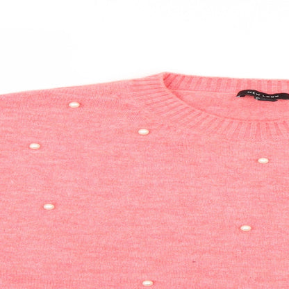Womens UK Size L New Look Pink Pullover Jumper