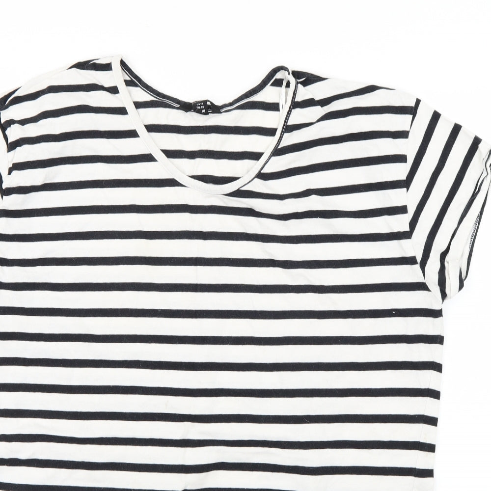 Womens UK Size 14 Miso Multicoloured Basic T-Shirt