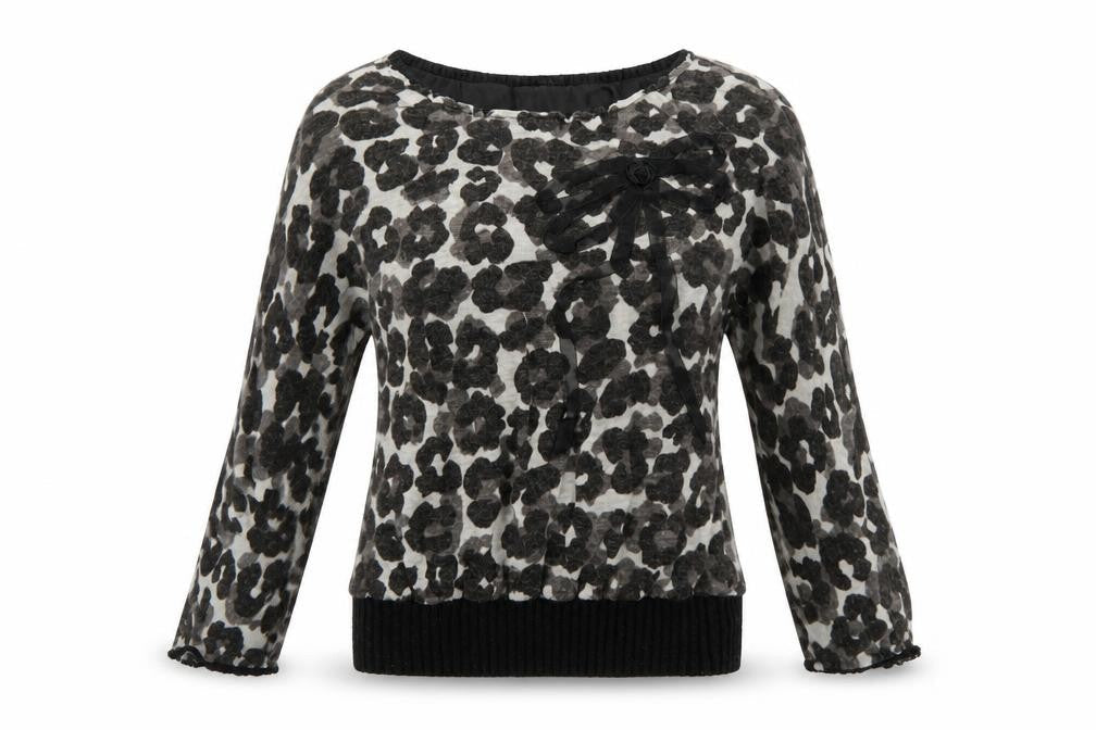Front view of vegas women’s brown animal print jumper, size M