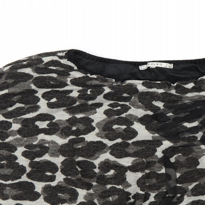 vegas Womens Brown Animal Print  Pullover Jumper Size M