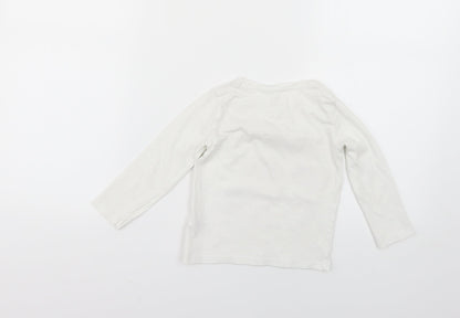F&F Girls White Geometric  Basic T-Shirt Size 2-3 Years
