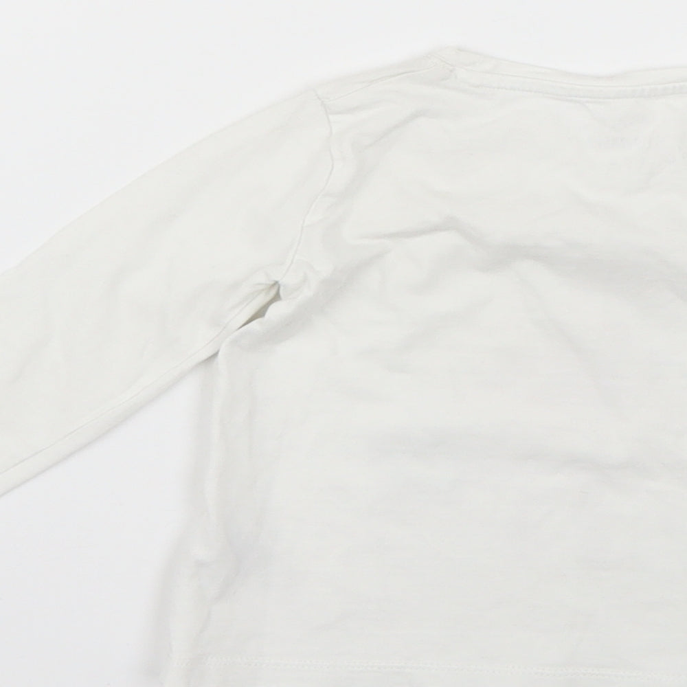 F&F Girls White Geometric  Basic T-Shirt Size 2-3 Years