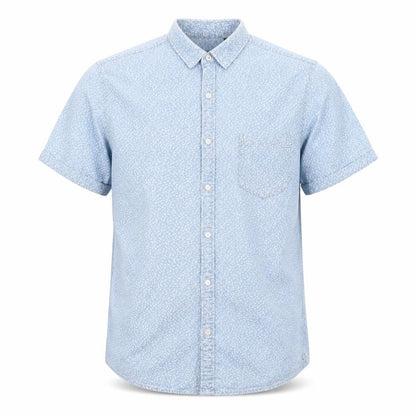Mens UK Size M Industrie Blue  Button-Up Short Sleeve Casual Shirt
