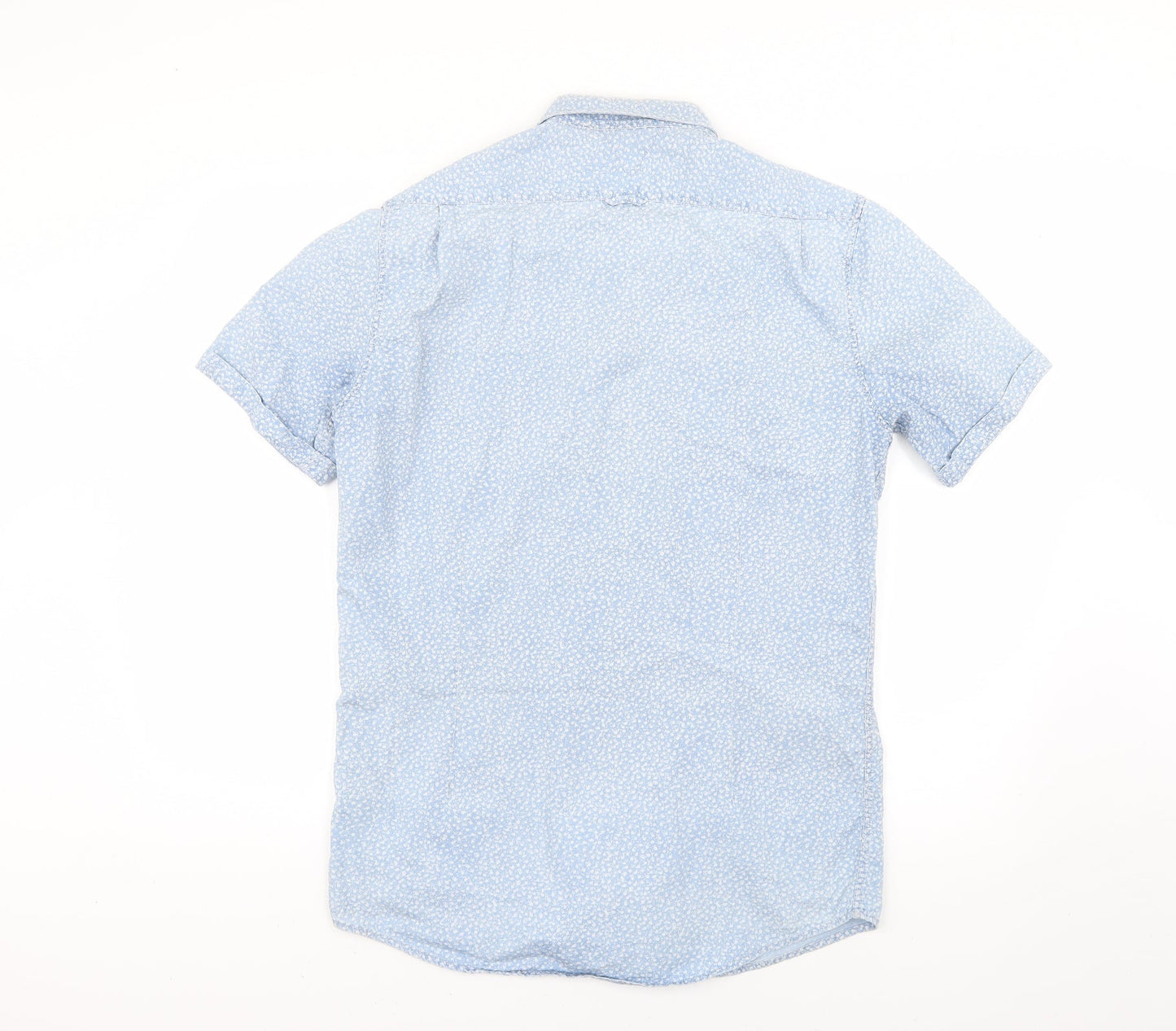 Mens UK Size M Industrie Blue  Button-Up Short Sleeve Casual Shirt