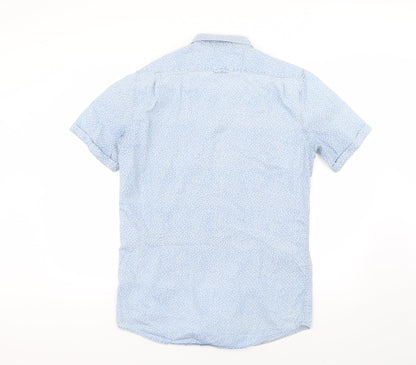 Mens UK Size M Industrie Blue  Button-Up Short Sleeve Casual Shirt