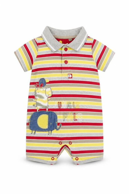 Front view of Tu Baby Multicoloured Striped Babygrow One-Piece, size 3-6, Months