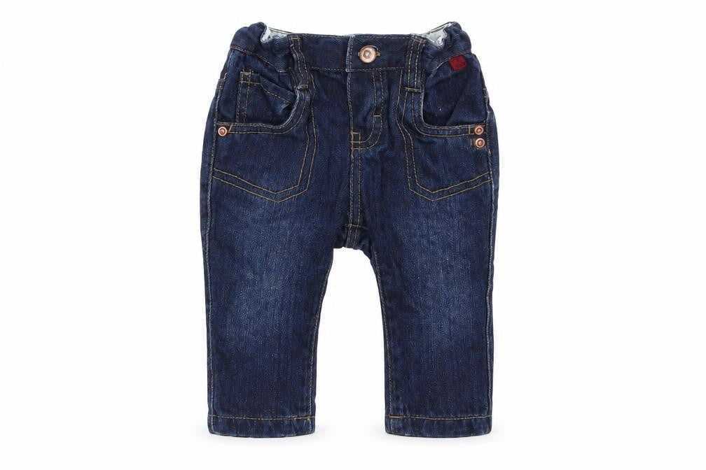 Front view of marks Baby Blue Cropped Jeans, size 3-6, Months