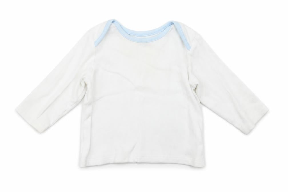 Front view of Marks & Spencer Baby White Basic T-Shirt, size 3-6, Months