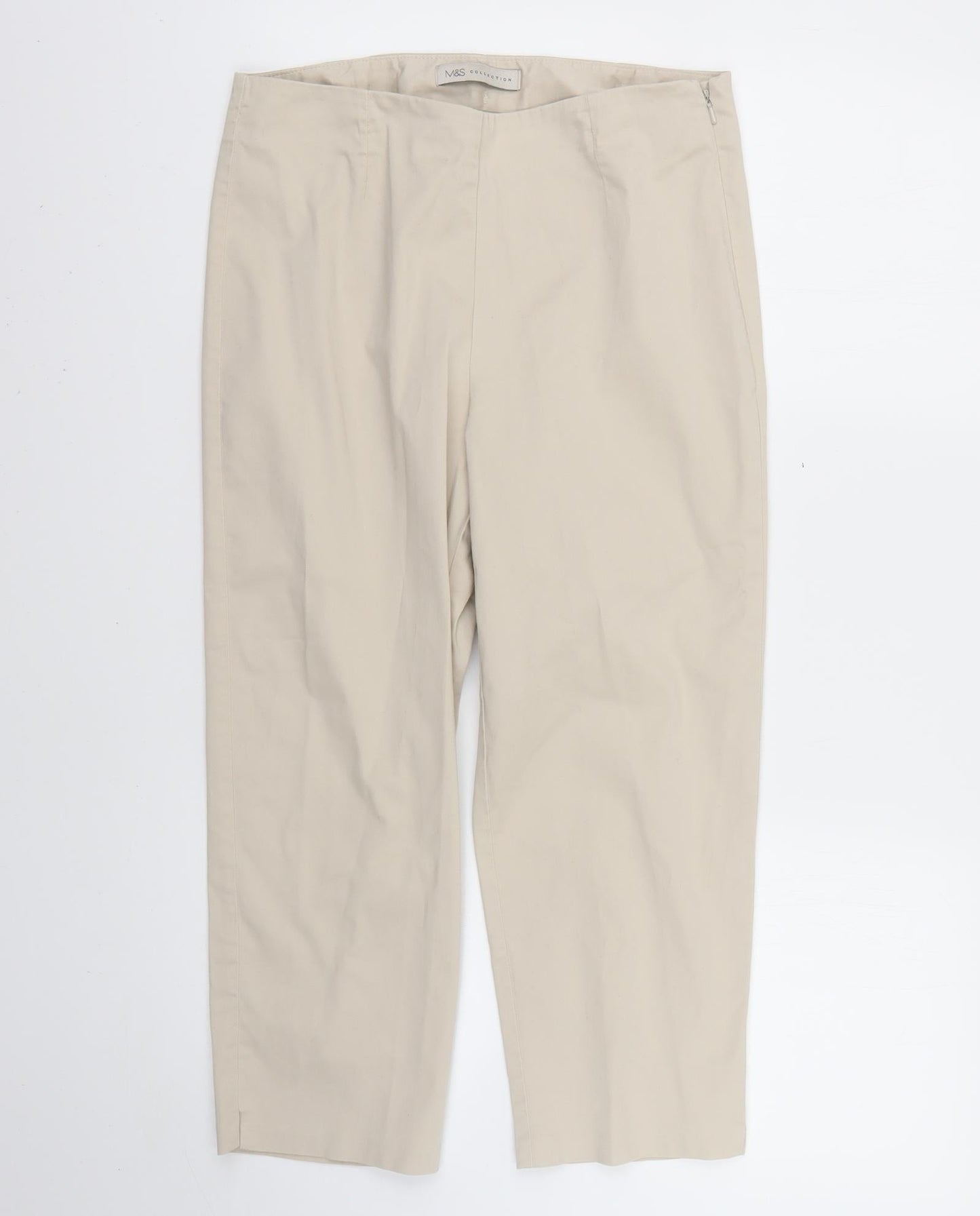 Womens UK Size 10 m&S Regular Fit  Beige Trousers