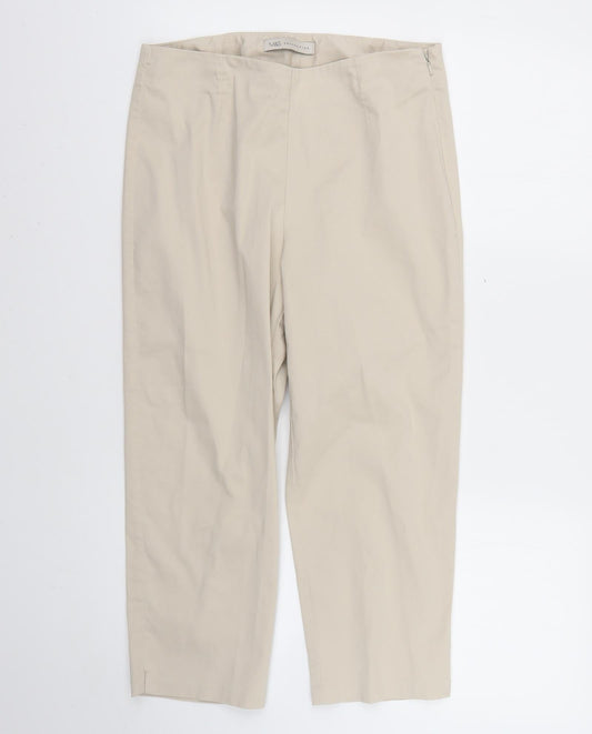 Womens UK Size 10 m&S Regular Fit  Beige Trousers