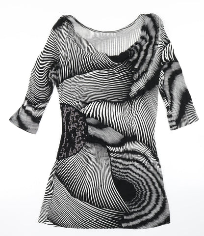 NEXT Womens Black Geometric  A-Line  Size 12