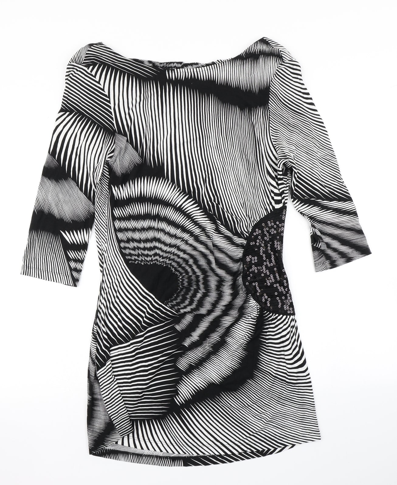 NEXT Womens Black Geometric  A-Line  Size 12