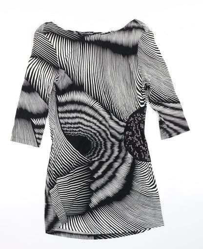 NEXT Womens Black Geometric  A-Line  Size 12