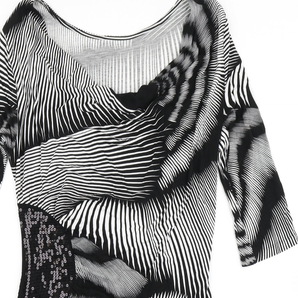 NEXT Womens Black Geometric  A-Line  Size 12