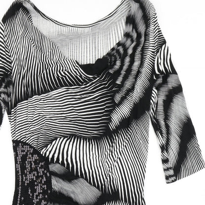 NEXT Womens Black Geometric  A-Line  Size 12