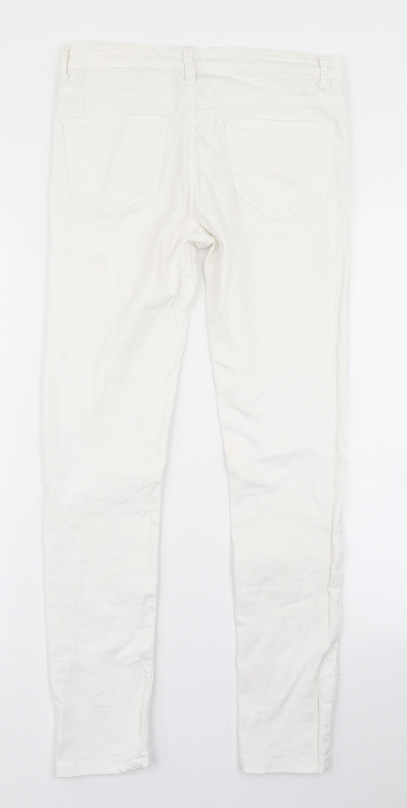 Womens UK Size 10 The Rockn Rev Regular Fit Skinny White Jeans