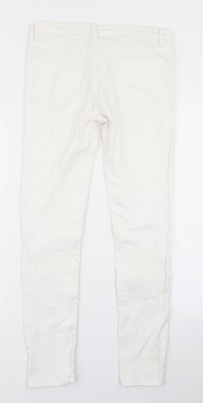 Womens UK Size 10 The Rockn Rev Regular Fit Skinny White Jeans