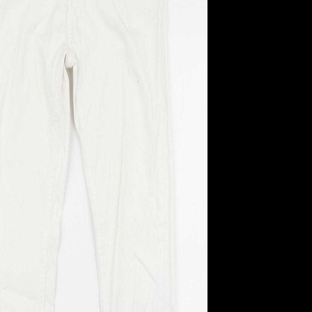 Womens UK Size 10 The Rockn Rev Regular Fit Skinny White Jeans