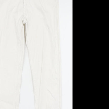 Womens UK Size 10 The Rockn Rev Regular Fit Skinny White Jeans