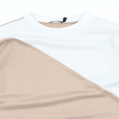 Boohoo Womens Brown Colourblock  Pullover Sweatshirt Size 8